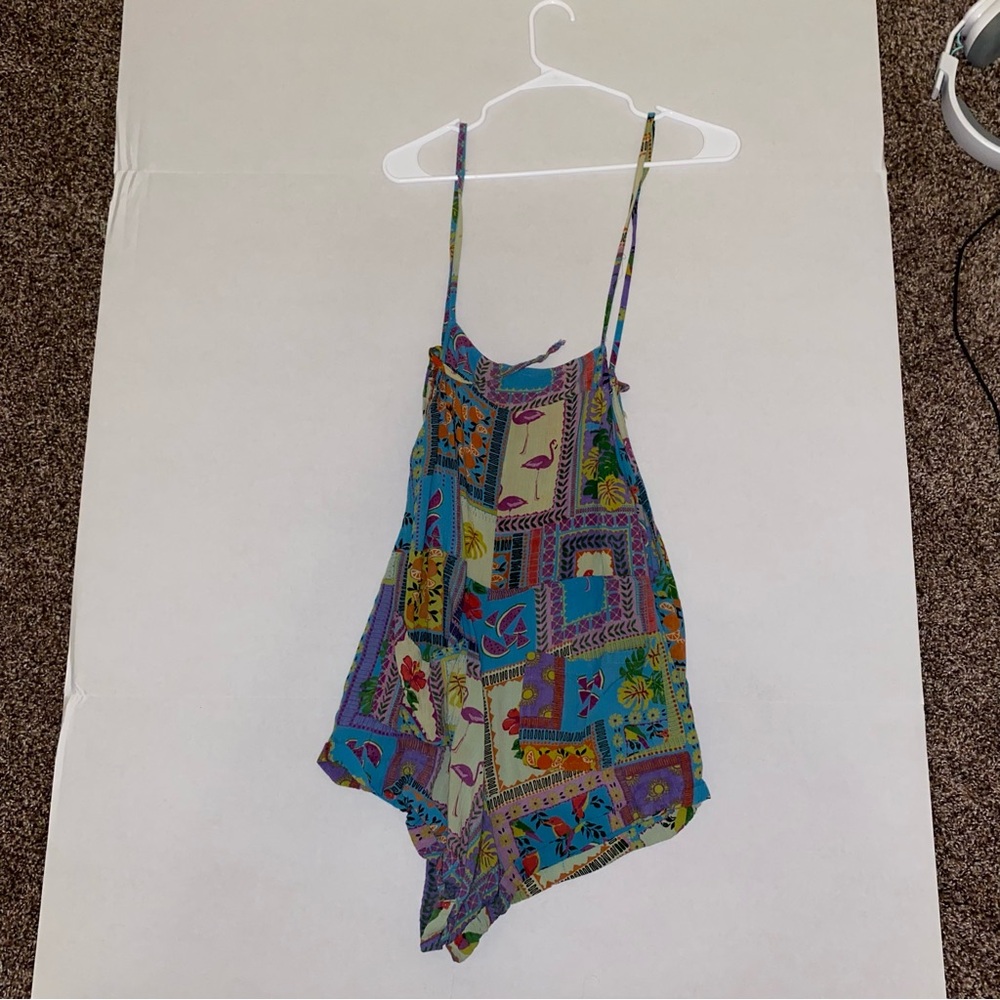 Angie Colorful Patchwork Spaghetti Strap Dress